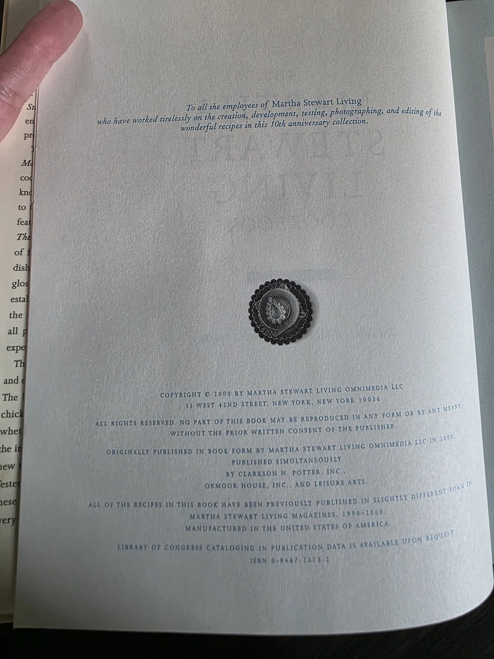 Vintage Martha Stewart Living Cookbook – Cream cover blue text